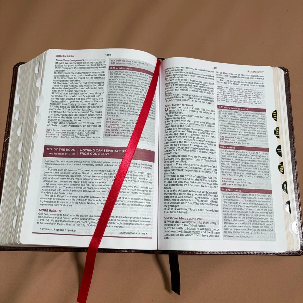 Thomas Nelson KJV Word Study Reference Bible Brown Leathersoft Indexed 2023